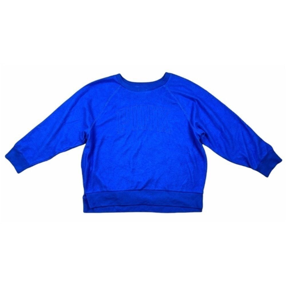 PINK Victoria’s Secret blue logo fleece sweatshirt